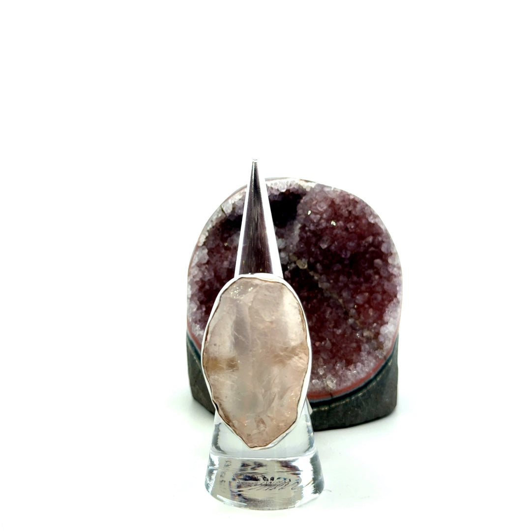 Rose Quartz Ring in Sterling Silver