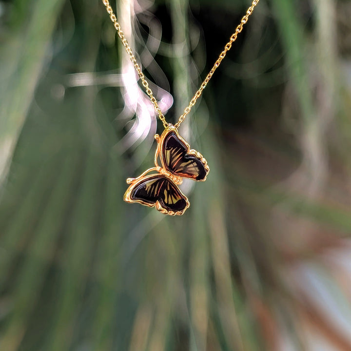 Amber Butterfly Necklace in Vermeil