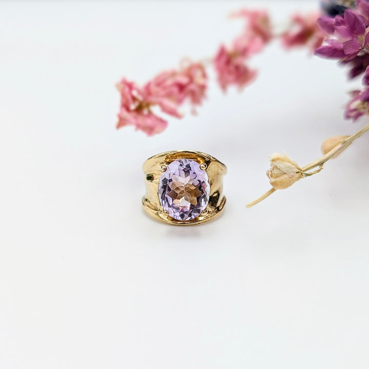 Amethyst Ring in Gold Over Sterling Silver