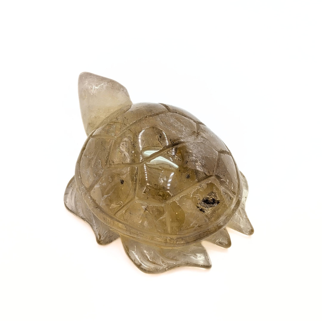 Carved Citrine Turtle Figurine