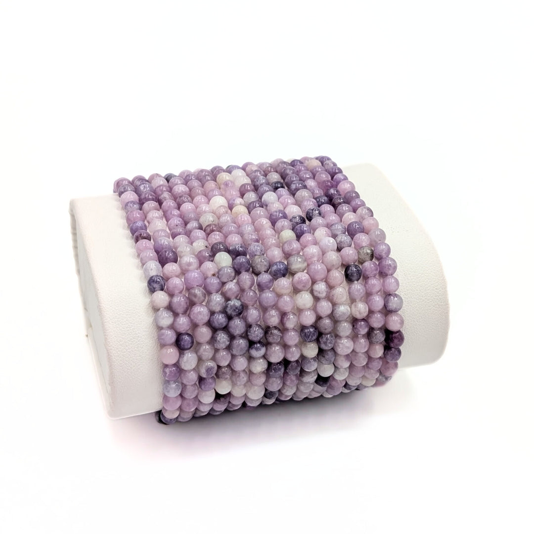 Purple Mica (Lepidolite) Beaded Bracelet - 4mm