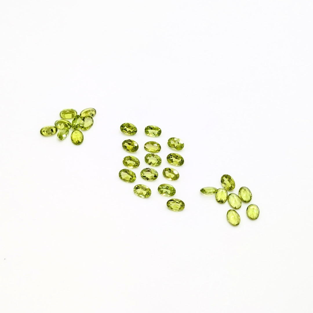 Oval-Cut Faceted Peridot Gemstones