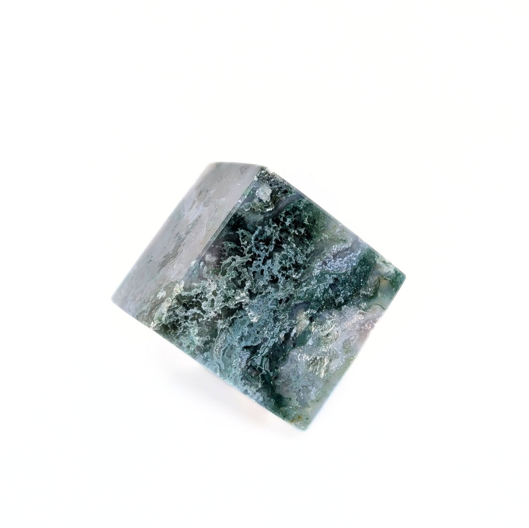 Moss Agate Polished Cube