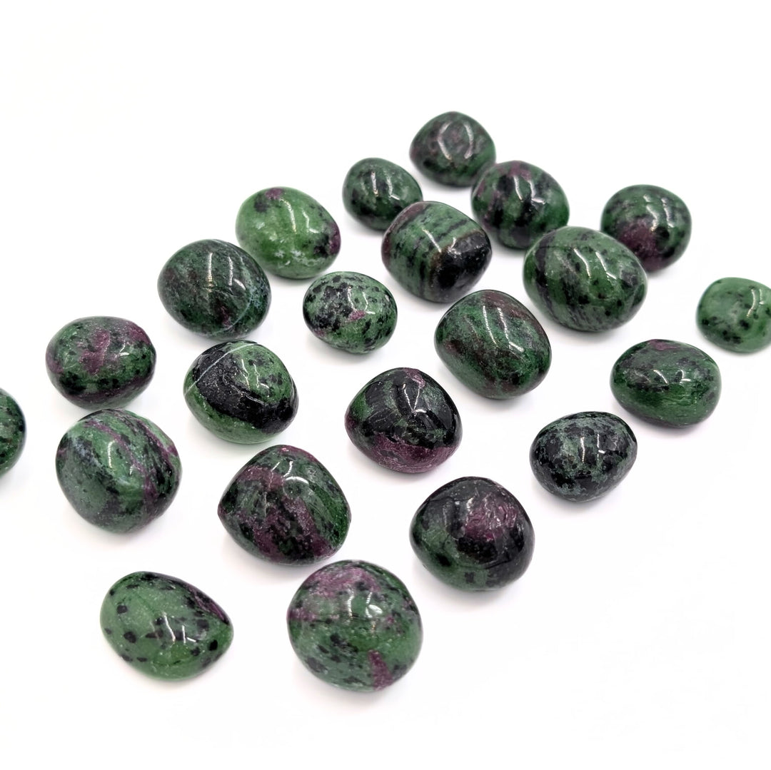 Polished Ruby in Zoisite (Anyolite) Tumbled Stones