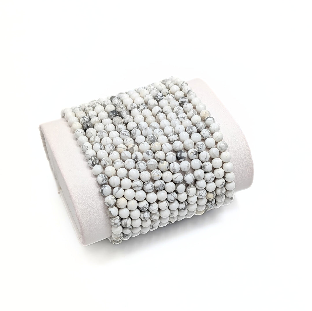 Howlite Beaded Bracelet - 4mm