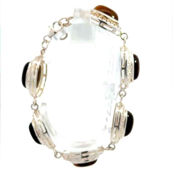 Vintage Tigers Eye Bracelet in Sterling Silver
