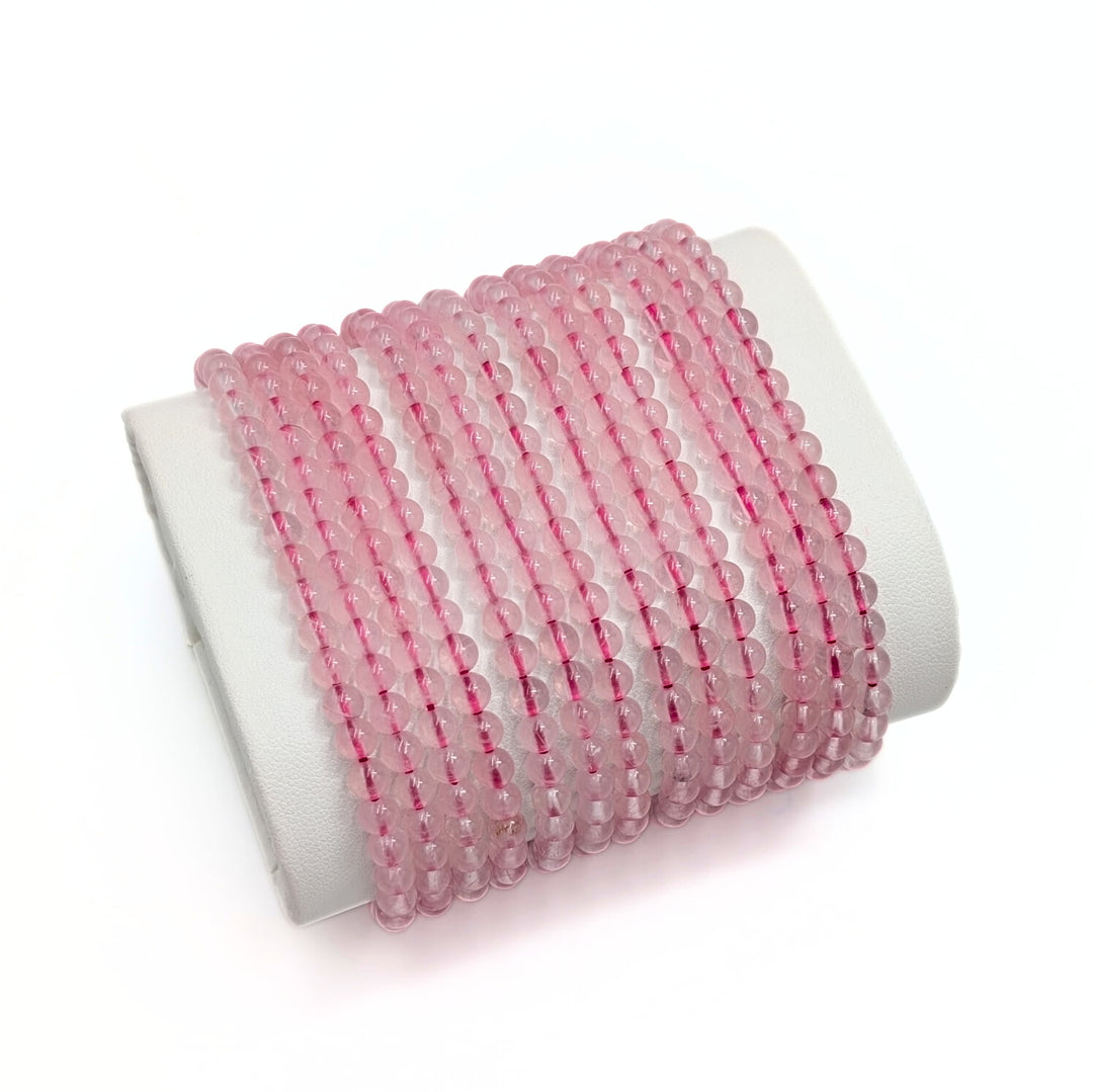 Rose Quartz Beaded Bracelet - 4mm