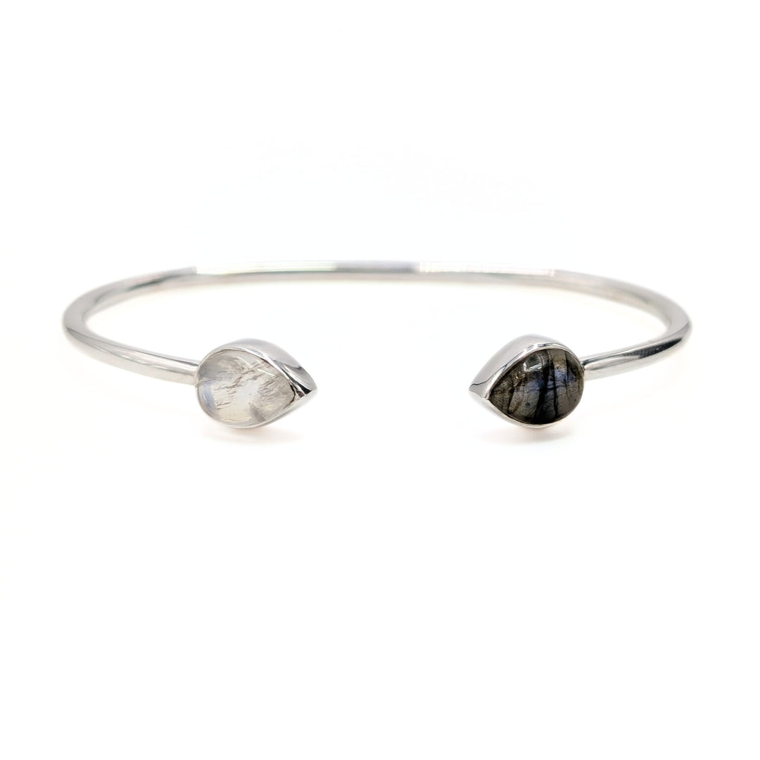 Labradorite & Moonstone Bracelet in Sterling Silver