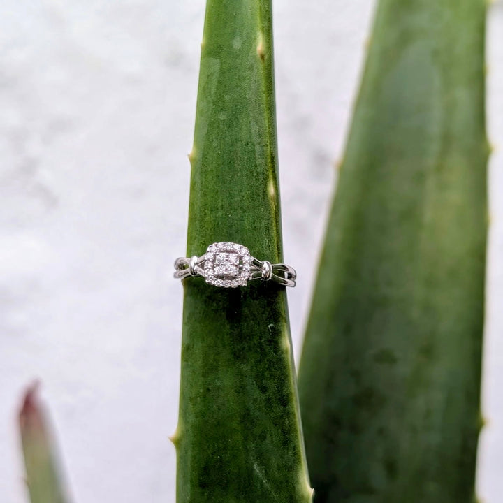 Vintage Diamond Ring in Sterling Silver