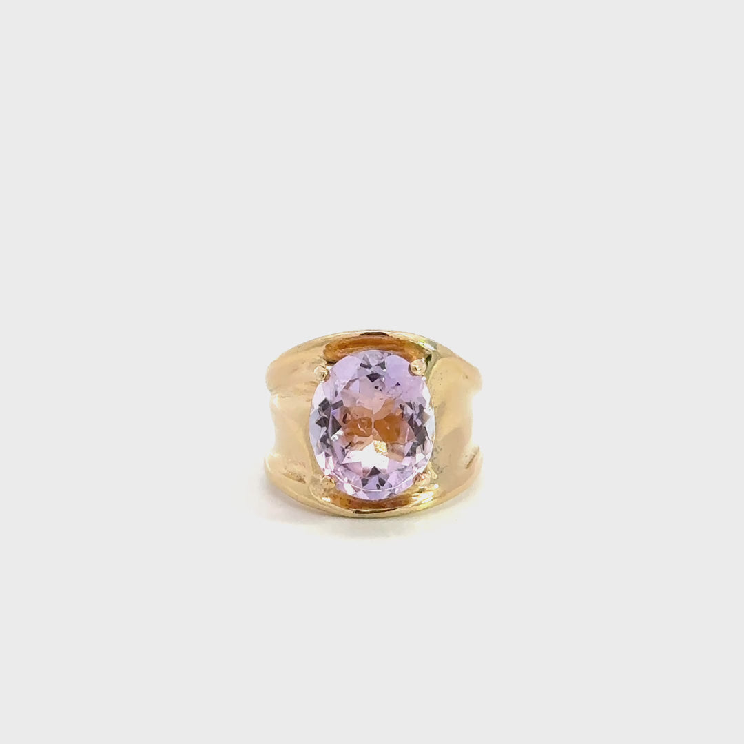 Amethyst Ring in Gold Over Sterling Silver