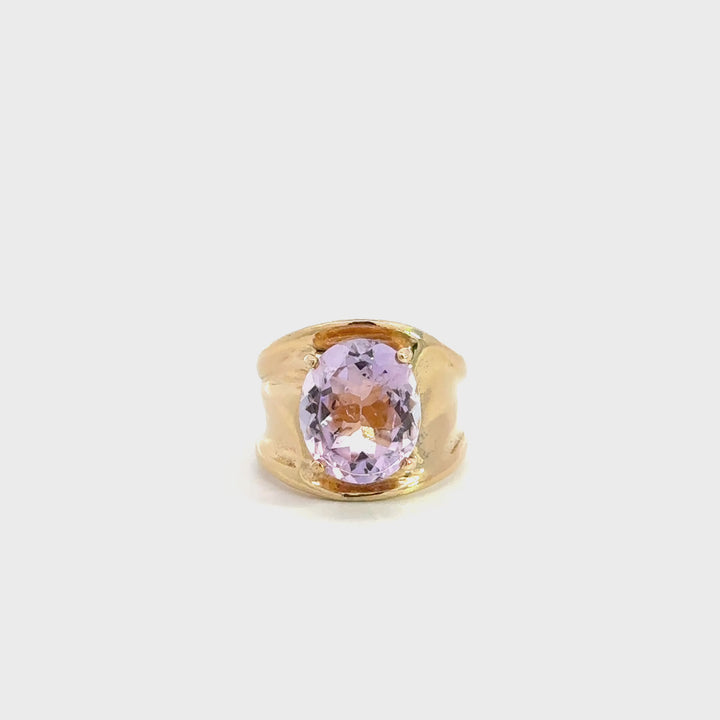 Amethyst Ring in Gold Over Sterling Silver