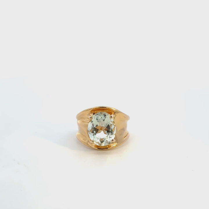 Prasiolite Ring in Gold over Sterling Silver