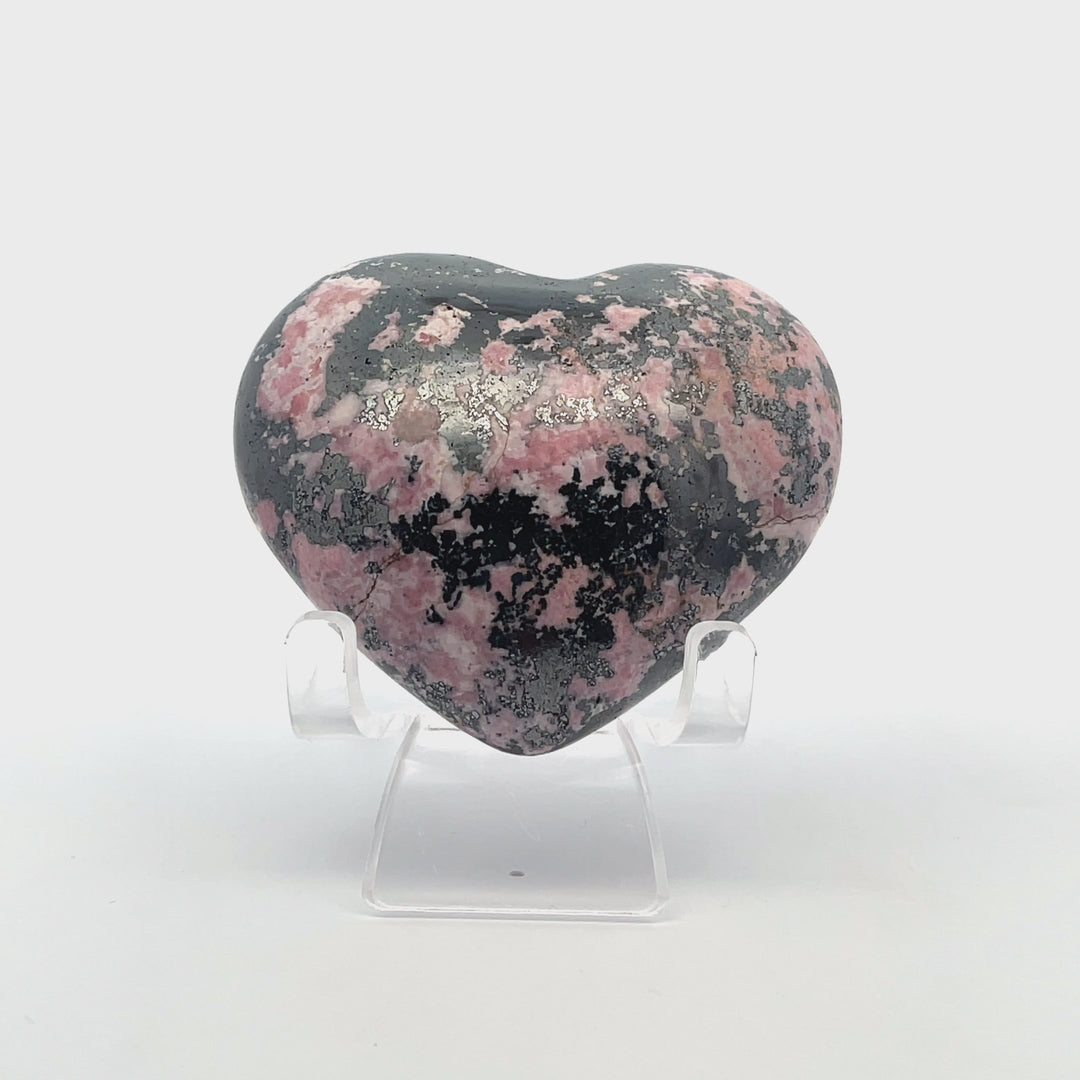Rhodonite Heart Carved Crystal