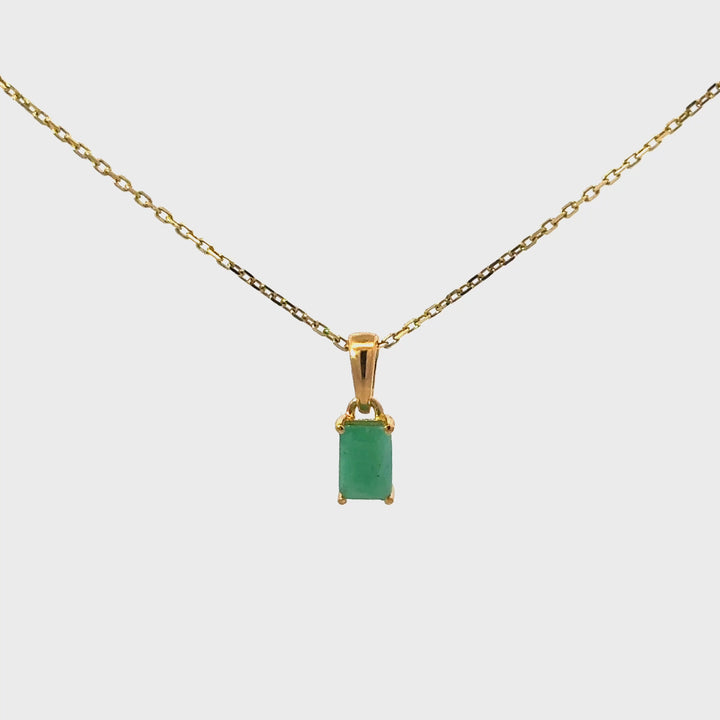 Emerald Cut Emerald Necklace in Vermeil