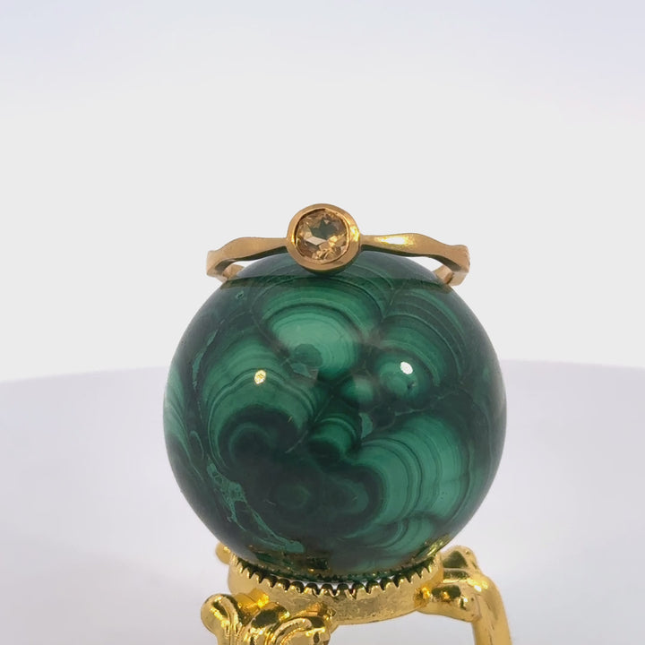 Round Cut Citrine Ring in Vermeil
