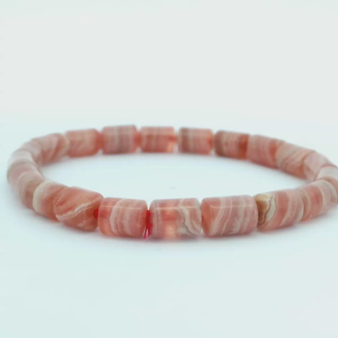 Rhodochrosite Beaded Bracelet