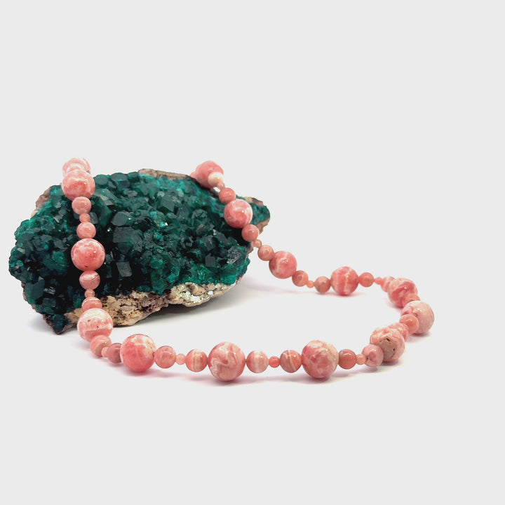 Rhodochrosite Beaded Necklace with Gold-Fill Clasp