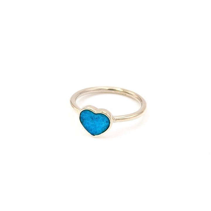 Turquoise Heart Ring Set in Sterling Silver