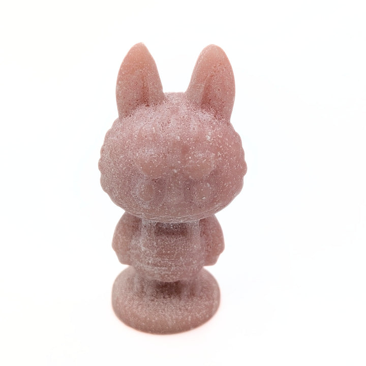 Pink Opal Labubu-Inspired Carved Figurine