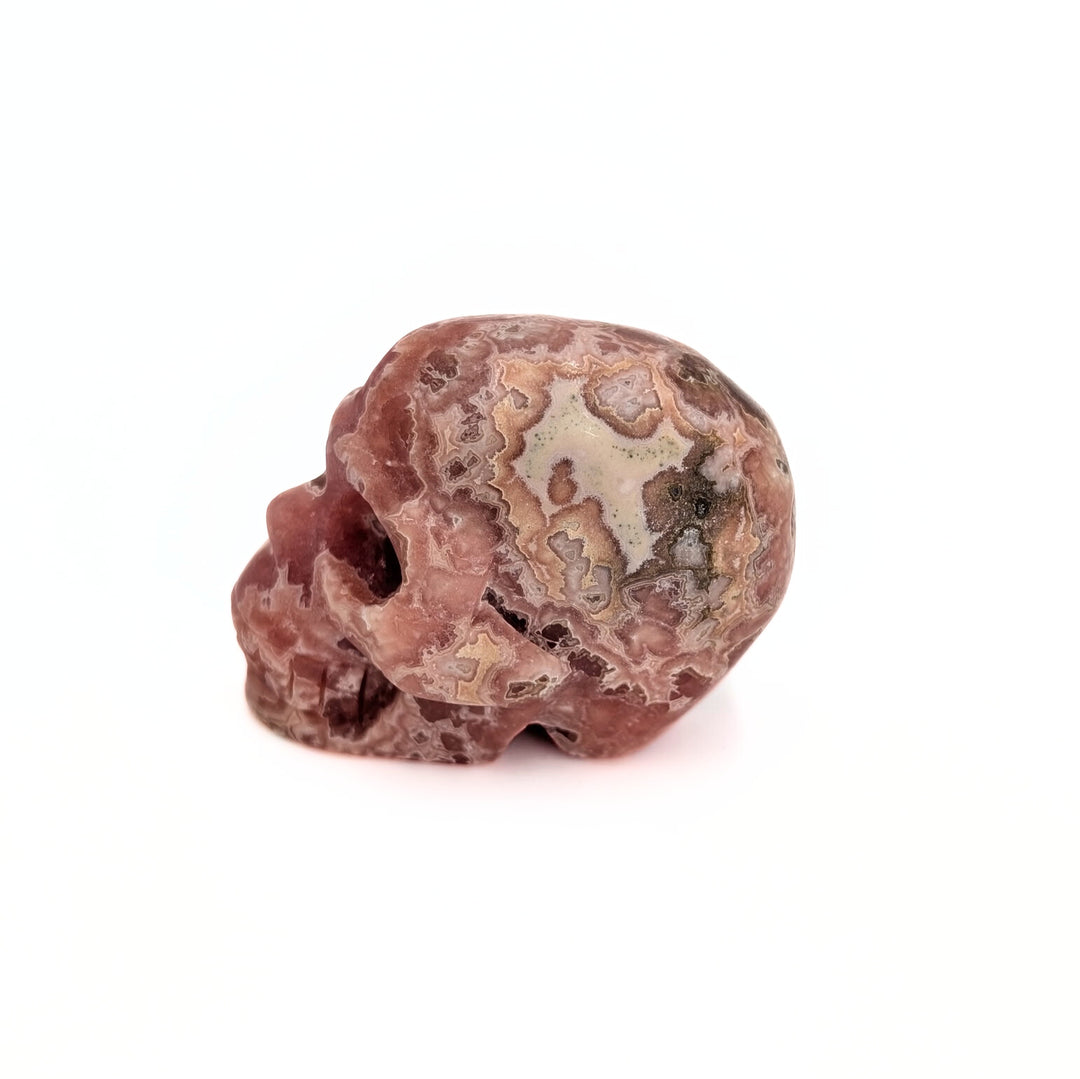 Rhodochrosite Carved Skull