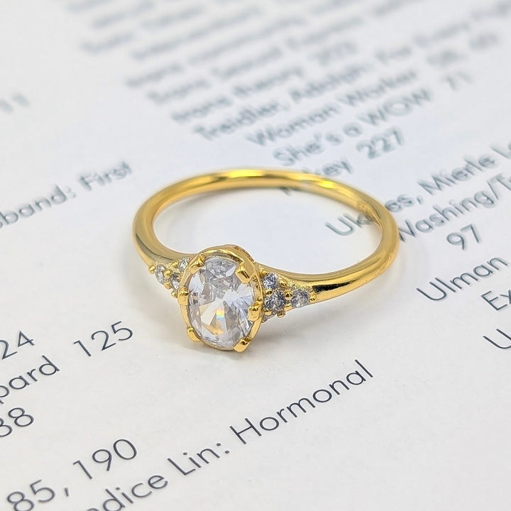 Cubic Zirconia Ring in 18k Gold Plated Sterling Silver