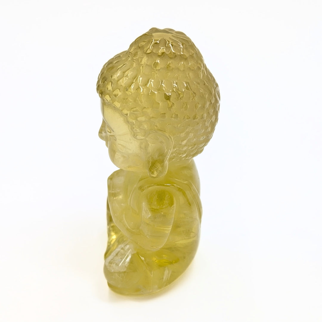 Carved Citrine Buddha Figurine