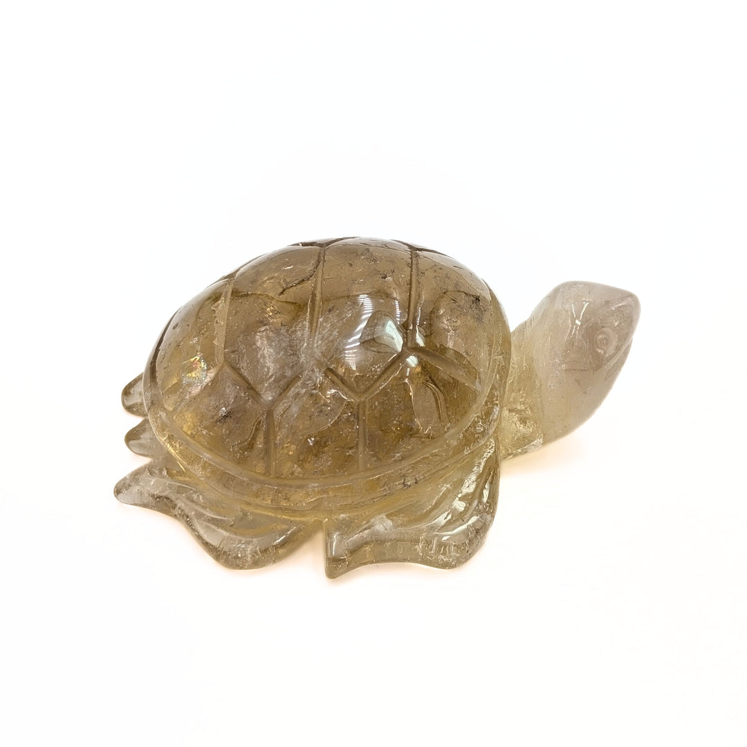 Carved Citrine Turtle Figurine