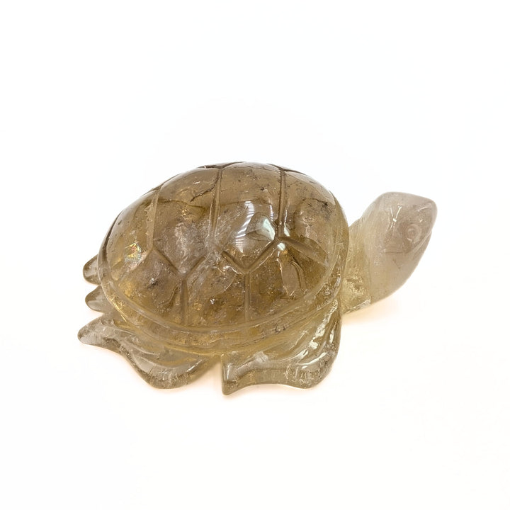 Carved Citrine Turtle Figurine