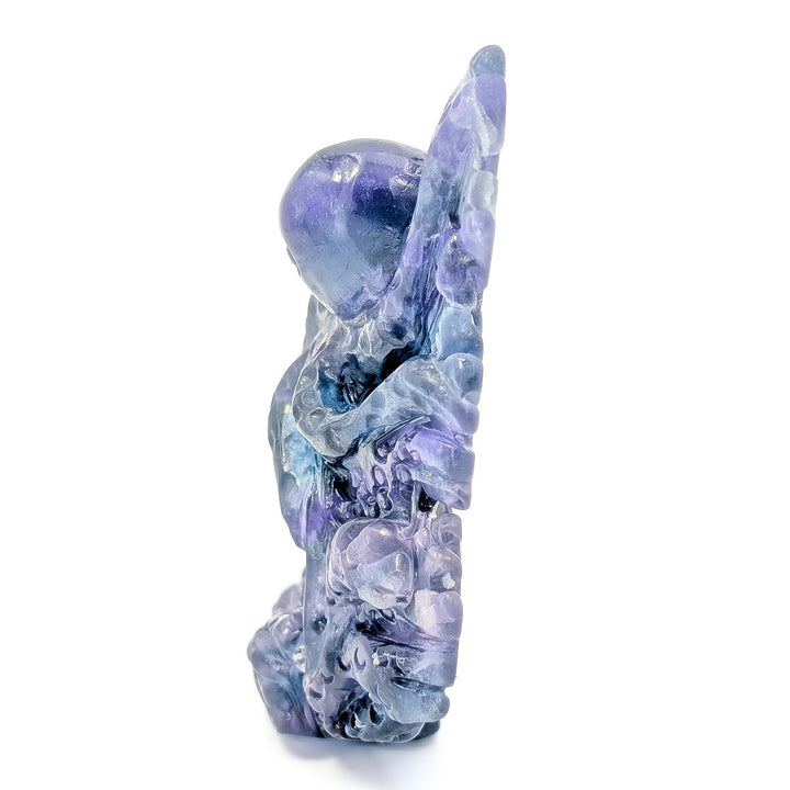 Rainbow Fluorite Octopus & Fish Ocean Carved Sculpture