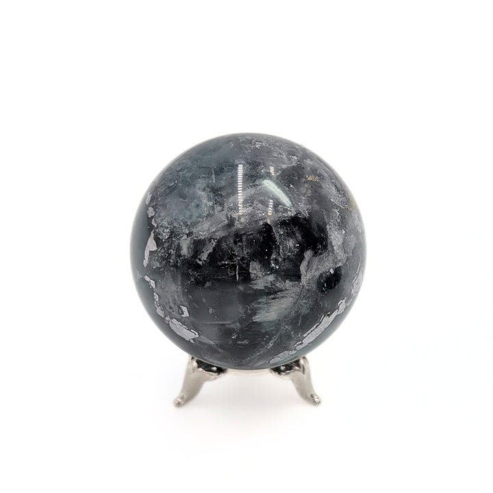 Rainbow Fluorite Sphere with Pyrite & Hematite