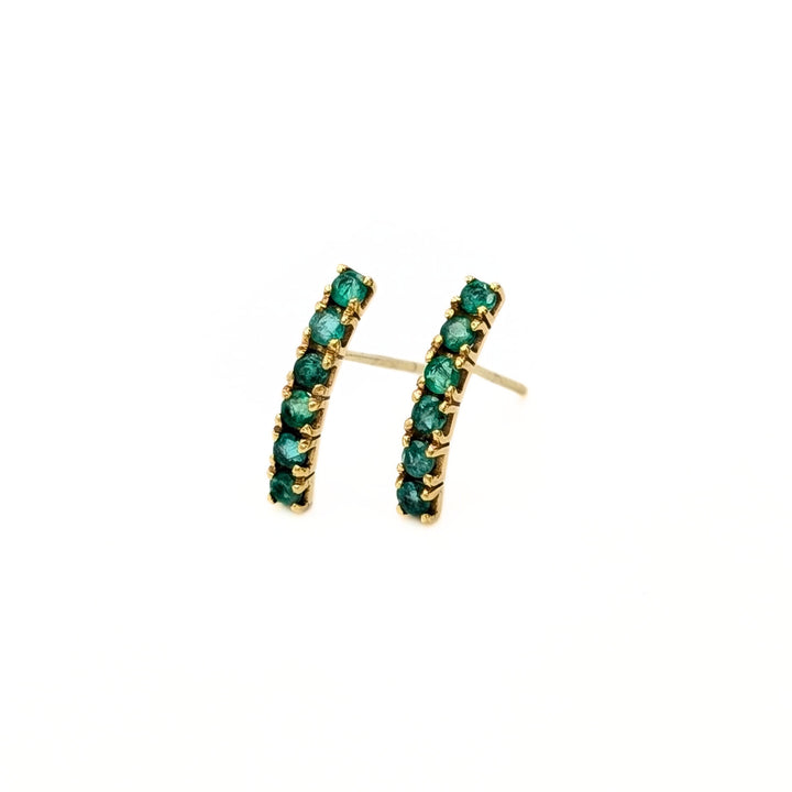 Vintage Emerald Earrings in 18K Yellow Gold