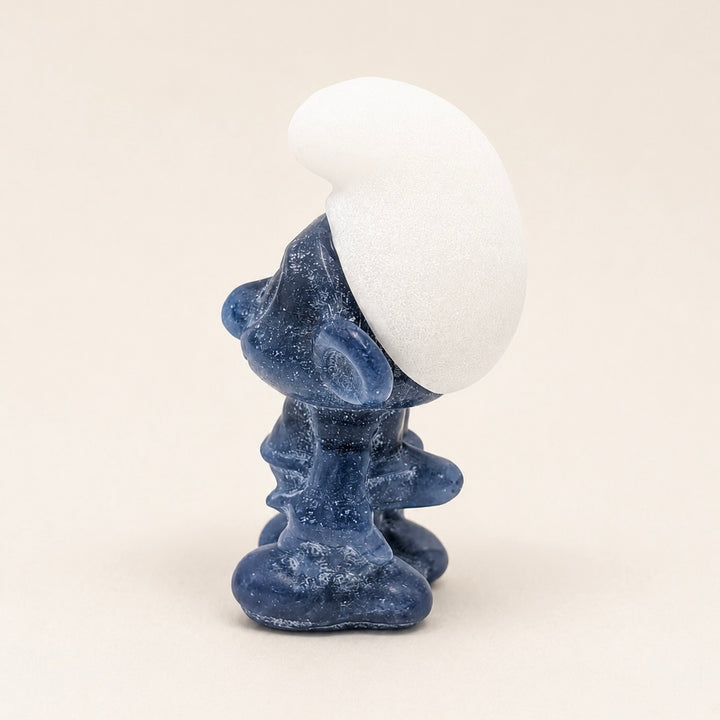 White Jade & Sodalite Smurf Carved Figurine
