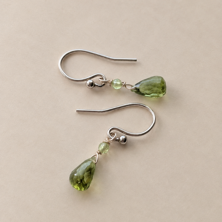 Faceted Briolette Gemstone Dangle Earrings in Sterling Silver