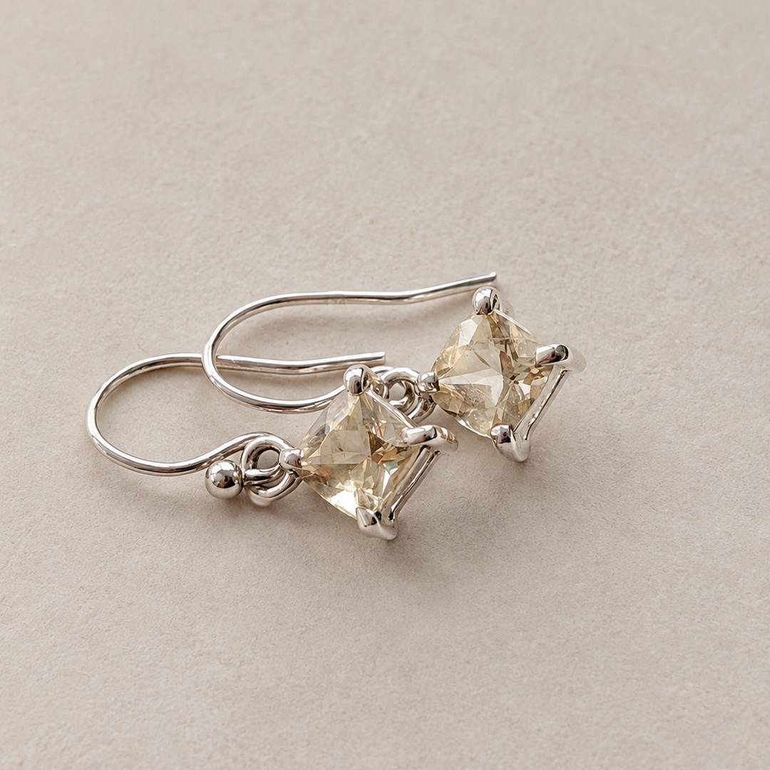 Faceted Scapolite Dangle Earrings in Sterling Silver