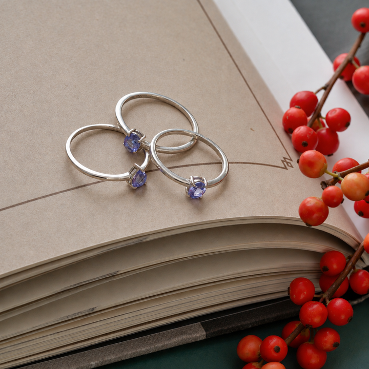 Tanzanite Stackable Ring in Sterling Silver
