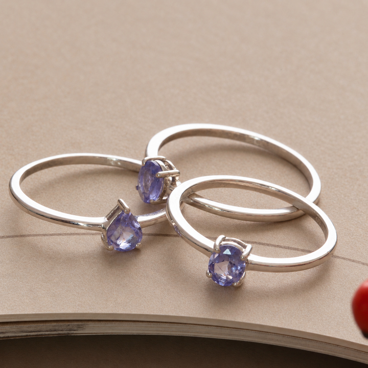 Tanzanite Stackable Ring in Sterling Silver
