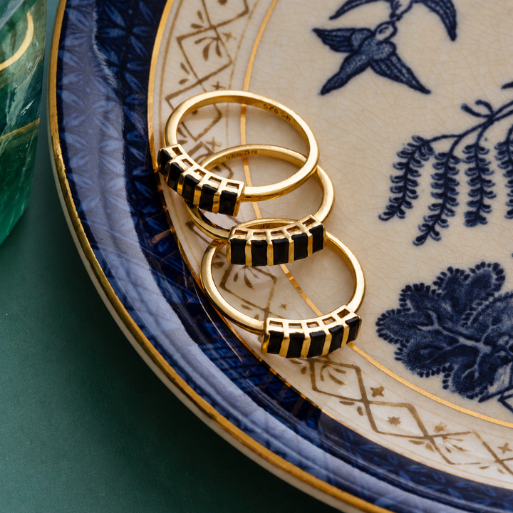 Black Onyx Ring in Vermeil