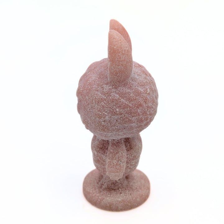 Pink Opal Labubu-Inspired Carved Figurine