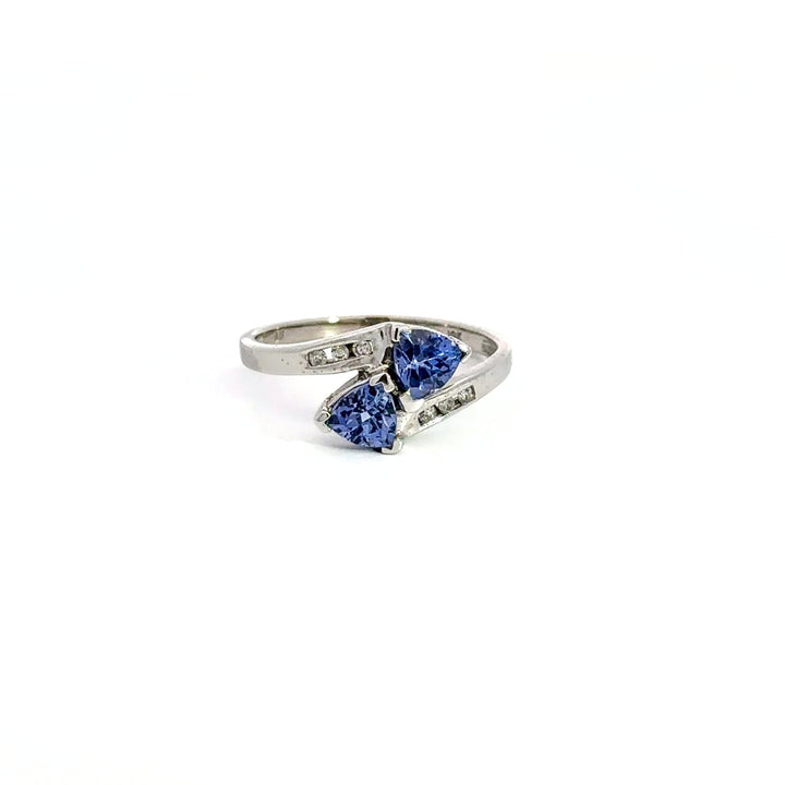 Tanzanite & Diamond Ring in 10K White Gold