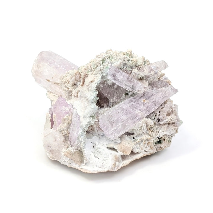Kunzite with Green Tourmaline on Cleavelandite