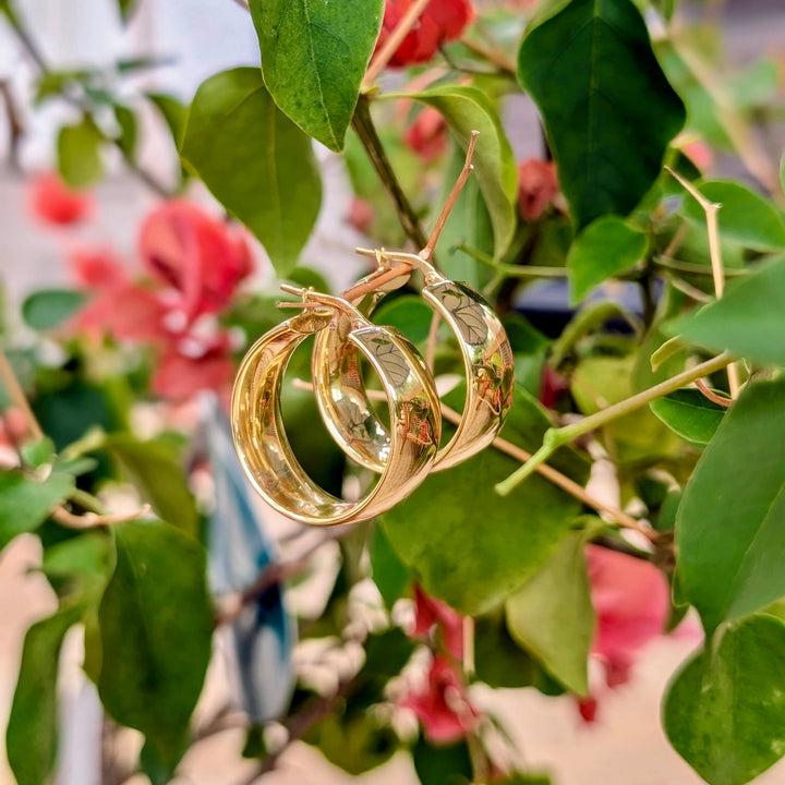 Vintage Gold Over Sterling Silver Hoop Earrings