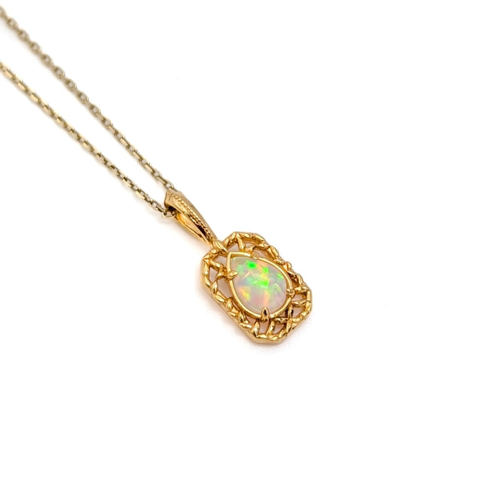 Lab Opal Necklace in Gold Over Sterling Silver