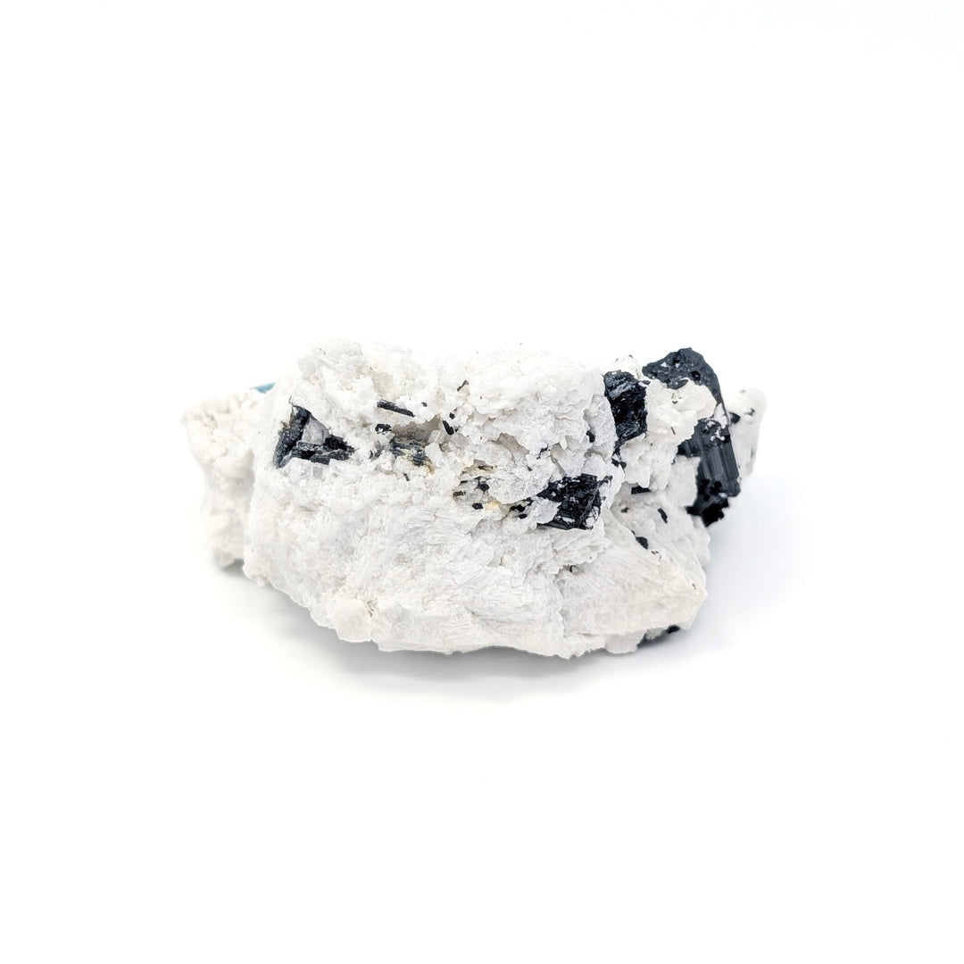 Aquamarine on Cleavelandite with Black Tourmaline
