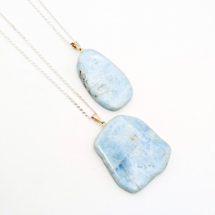 Aquamarine Freeform Necklace in Sterling Silver