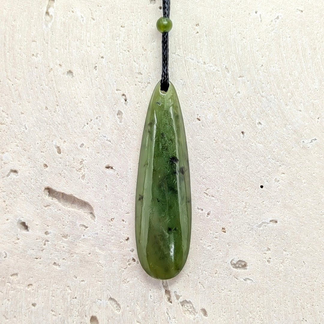 Canadian Jade Freeform Necklace on Adjustable Cord