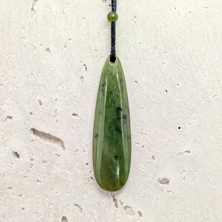 Canadian Jade Freeform Necklace on Adjustable Cord