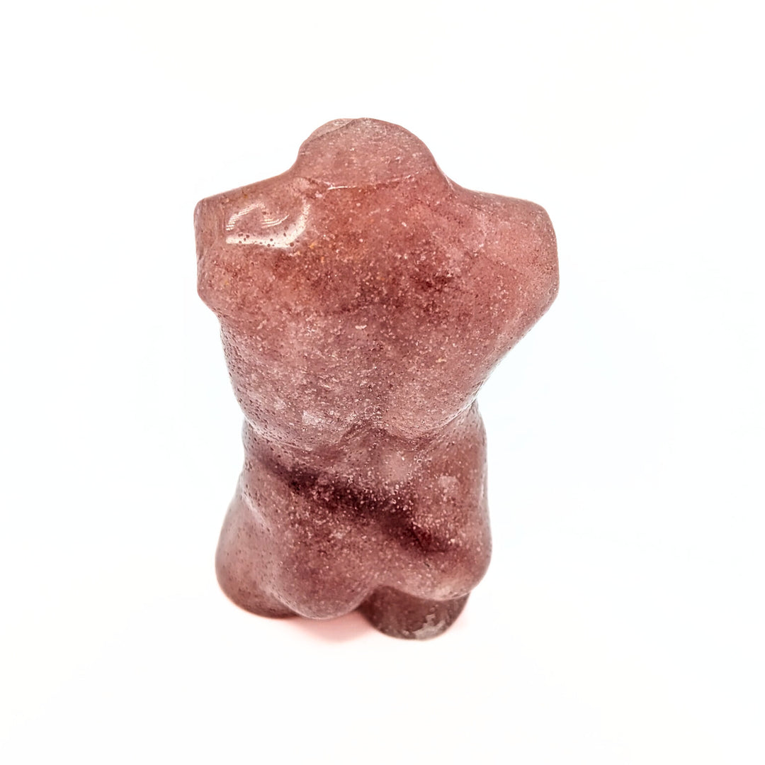 Strawberry Quartz Carved Male Torso Figurine