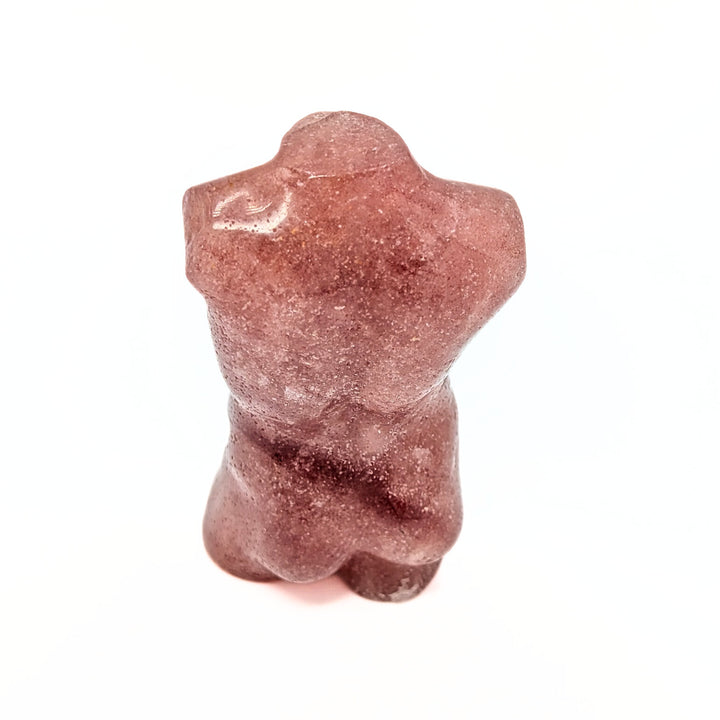 Strawberry Quartz Carved Male Torso Figurine
