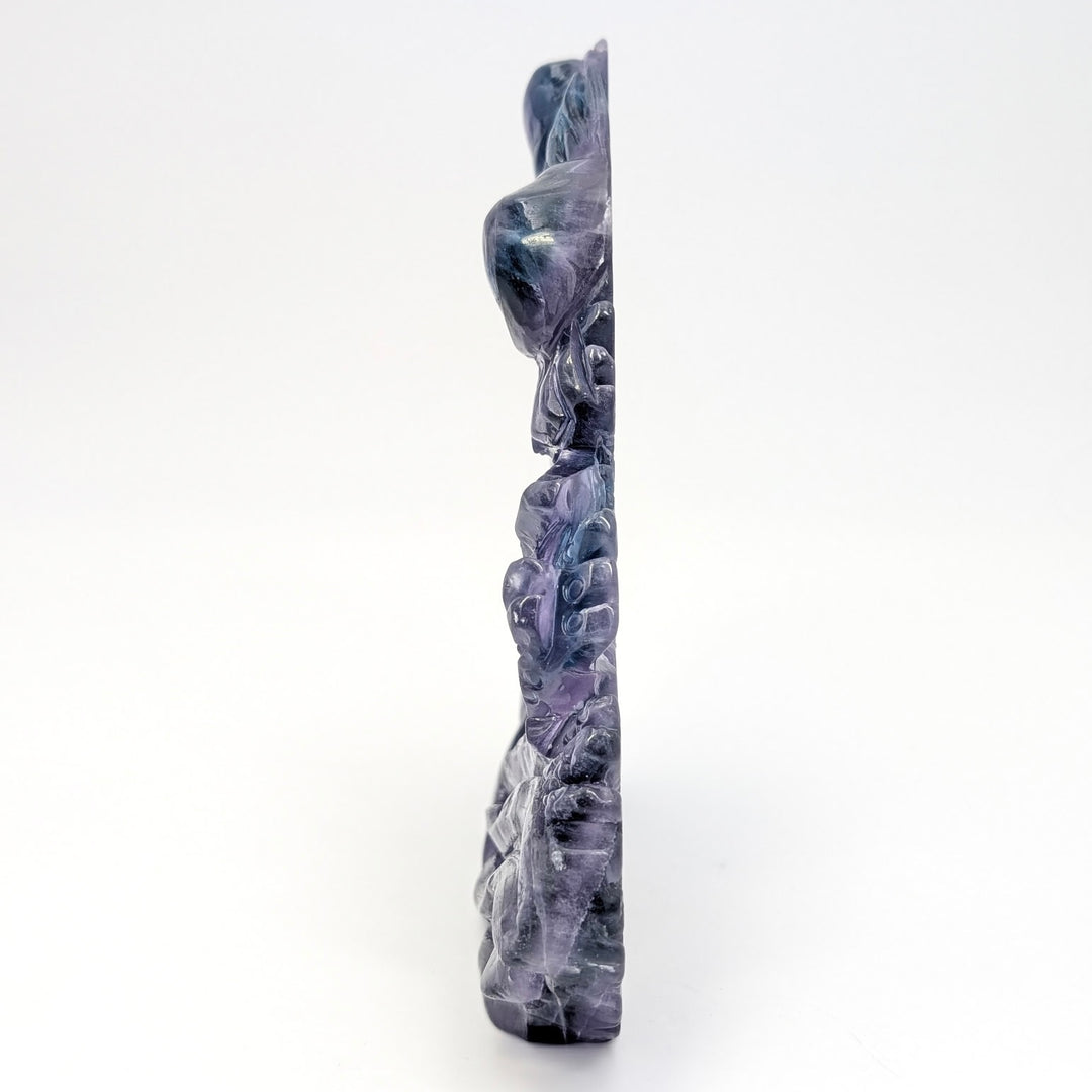 Rainbow Fluorite Jellyfish Carved Sculpture