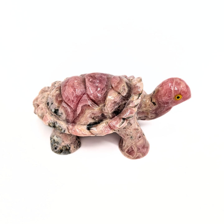 Rhodochrosite Tortoise Carved Figurine